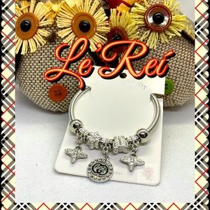 Silver tone bee bracelet